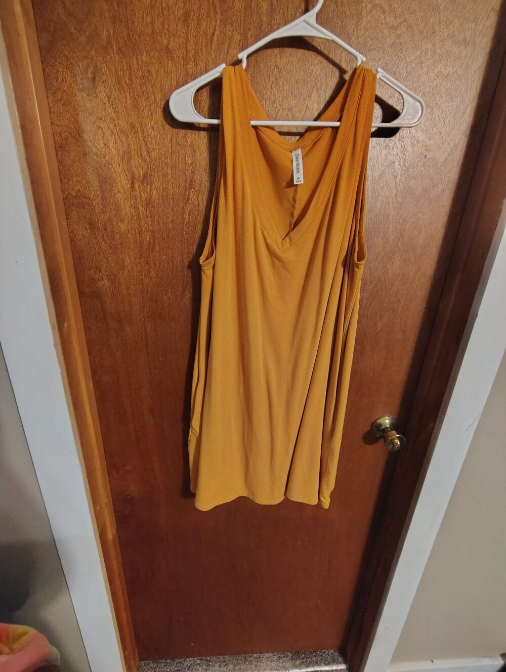 Zenana Outfitters V-Neck Sleeveless Tank Top in Mustard Yellow